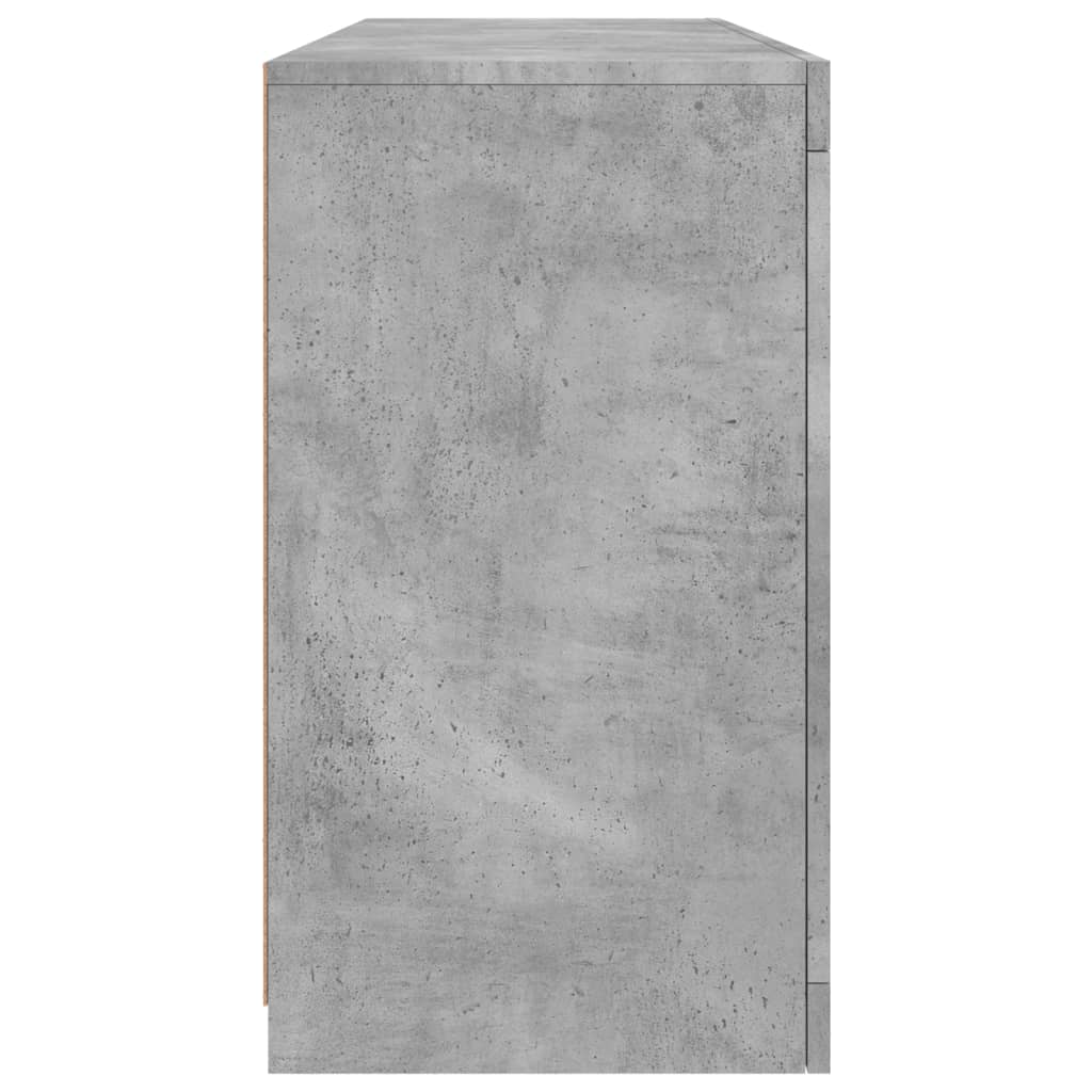 Sideboard with LED Lights Concrete Grey 142.5x37x67 cm